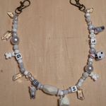 Handmade White Beaded Charms Bag Chain Photo 0
