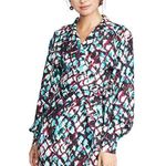 💕SALONI💕 Mari Wrap Dress ~ Amrita Watercolor US 2 Mini 100% Silk Charmeuse Photo 4