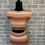 Aritzia Wilfred Cut Out Knit Bodycon Dress Womens Size Small Orange Photo 2