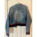 Cruel Girl Western Cowgirl Blue Jean Jacket Women Large Velvet Retro Y2K Grunge Stains Photo 2