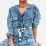 Urban Outfitters BDG Acid Wash Riveter Denim Coverall Jumpsuit Sz.S Photo 2