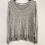 Potters Pot Gray Marled V Neck Lace Trim Long Sleeve Soft Knit Sweater Top M Size M Photo 0