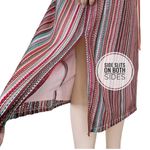Sam Edelman Crochet Macrame Stripe Side Slit Tie Waist Midi Boho Dress 12 Photo 2