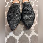 Steven New York Black Textured Mules Pointed Toe Valdez Raffia texture flats Size 7 Photo 3