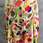 Talbots Floral Print A-Line Skirt Button Front Knee Length Colorful Retro Style Photo 0