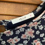 Le lis Navy Floral Patterned Open Back Bohemian Dress Size Large Photo 2