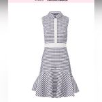 Shoshanna Salome Shirtdress  geometric  blue formal event designer fall $459 8 Photo 1