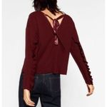 ZARA W/B Collection Ruffle Long Sleeve Tie Back Boxy Fit Blouse Photo 1