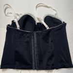 Black Bustier Top with White Embroidery size 36C Black Photo 1