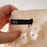 ZARA NWT  Blogger Fave Ivory Sequin Flower Appliqué Mesh Mini Dress Size Small Photo 3