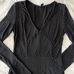 SheIn Black Scoop Neck Sheer Mesh Insert Bodycon Dress Photo 1