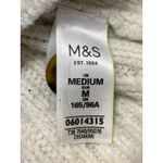 Mark & Spencer  Cream Argyle Rib Knit V Neck Button Down Cardigan Sweater Top M Photo 3