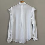 Cloth & Stone NWOT  Anthropologie Ruffle Button Down Shirt Womens XS White Career Photo 8