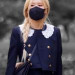 Kpop Blackpink Rose Black Blazer Gold Button White Lace Cropped Top Shirt Blouse Size XS Photo 7