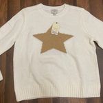st. john's bay Cream Sweater with Tan Star Photo 0