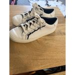 Tory Burch  Sport Ruffle Sneakers 9.5 White Navy‎ Calf Leather Lace Up Womens Photo 2