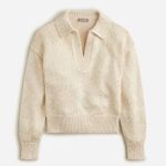 J.Crew NWT Women’s Holiday gold sequin polo collared sweater S Photo 0