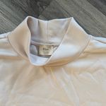 Elie Tahari Ellie Tabari Cream Mock Neck Top Oversized Elegant Gold Zip Pullover Sweater Photo 4