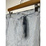 Draper James NEW  Striped Linen Blend Paperbag Shorts Size XL Blue White Photo 2