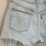Levi's Levi Ribcage Light Wash Frayed Cut Off Jean Shorts Size 31 Photo 3