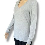 Bozzolo  Womens Casual Tee Shirt Top Long Sleeve V Neck Pullover Gray Large Photo 4