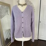 Hippie Rose  Chunky Coquette Lilac Light Purple Knitted Knit Button Up Cardigan M Photo 5