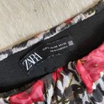 ZARA Houndstooth Floral Midi Skirt Photo 3