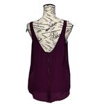 Silence + Noise  Purple Silk Semi Sheer Blouse Women’s M Coastal Preppy Minimal Photo 4