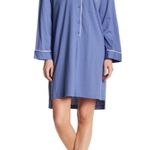 Natori NWT New Designer Womens S SleepShirt Cotton Blue White Supima Cotton Soft Photo 0