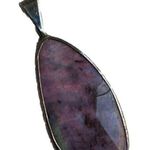 Vintage Eudialyte Multi Color Gem Native Sterling Silver Dual Sided Pendant Photo 0