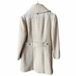 Mackage Peacoat Jacket Wool Leather Trim Pockets Off White Black Large GUC Photo 9