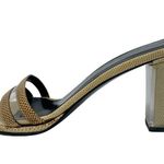 Gucci Y2K vintage Karung PVC Block Heel Neutral Slide Sandals tan size 7.5 Photo 5