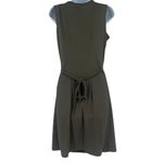 EXPRESS Vtg 90s  Wrap Dress Sz 3/4 Olive Midi Y2k Grunge Minimal Prep Forest Work Photo 4