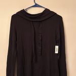 NWT Size XS Daily Ritual Long Sleeved Black Dress With Drawstrings OVERSIZED Photo 1