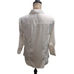 Cato  White Button‎ Down Shirt Medium 3/4 Sleeve Career Casual Photo 2