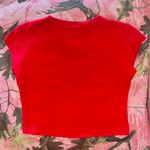 Princess Polly red letter print short sleeve cropped tshirt tee Photo 2