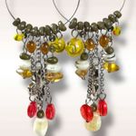 Free People  Lola Hoops in Silver Multi NWT Dangles Charms Cross Bohemian Boho Photo 5