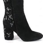 Kenneth Cole Black Over The Knee Embroidered Heeled Boots Photo 5