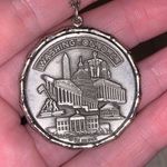 Vintage Silberne Pewter Washington DC Souvenir Medallion Necklace Silver Photo 1