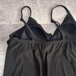 Dream Suit Black Tankini Swim Top Womens 10 V Neck Ruffle Adjustable Padded Photo 4