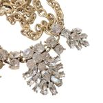 J.Crew  Statement Necklace Cluster Crystal Clear Rhinestone Brass Plated Photo 1