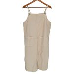Monki  Khaki Overall Denim Dungaree Dress size Small Sleeveless Pockets Cotton Photo 1