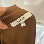 Ro & De Chestnut Brown Blouse Tie Front Satin Texture S Photo 2