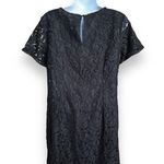 Ann Taylor New Petite Black Short Sleeve Lace Sheath Dress Lined Keyhole NWT 8P Photo 1