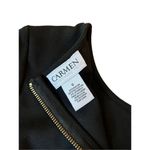 Carmen Marc Valvo  Long Sleeve Zip Stretch Peplum Hem Blouse Womens S Black Top Photo 4