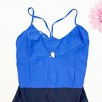 Summersalt The Swan Dive One-Piece Swimsuit Deep Sea Hydrangea Blue Pool Beach Photo 3