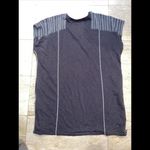 WRAP London Gray‎ Cotton TShirt Dress Size 14 Embroidered Shoulder Gray Photo 4