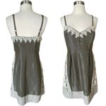 Anthropologie Gold Bronze Dress Metallic Lace Detail Sheath Sleeveless 6 EUC Photo 1