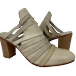 Free People Byron Strappy Mules Block Heel Leather Gray Size 41 USA 10 Cowgirl Photo 0