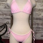 Boutique Pink and white two piece bikini set Photo 0